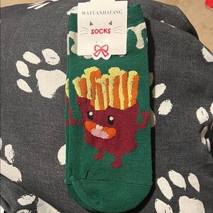 NWT French Fries Fashion Socks